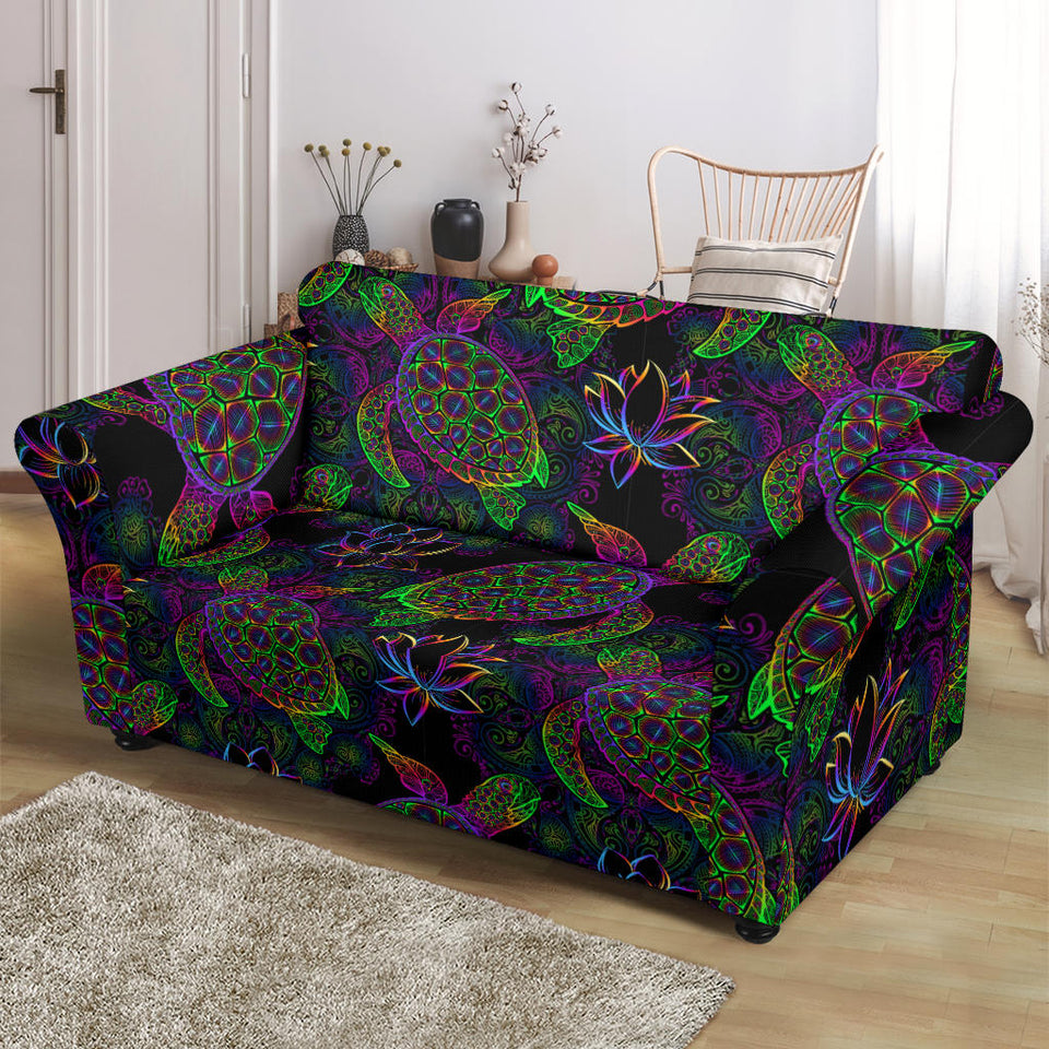 Sea Turtle Pattern Loveseat Couch Slipcover