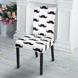 Mustache Beard Pattern Print Design 05 Dining Chair Slipcover
