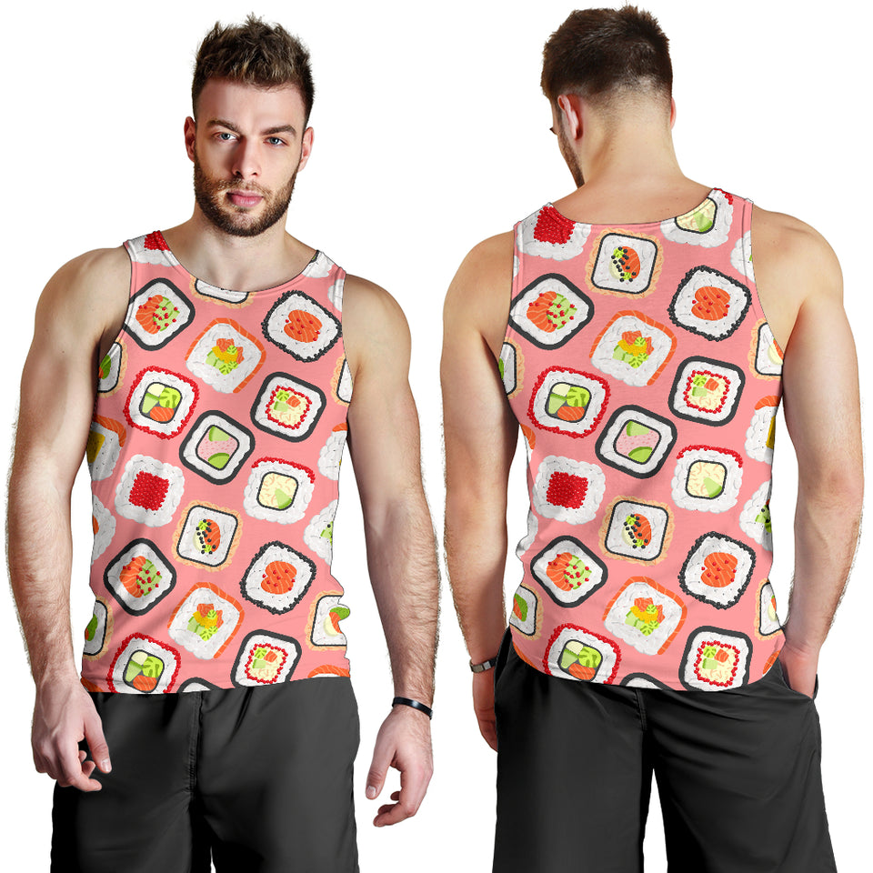 Sushi Roll Pattern Men Tank Top