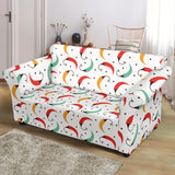 Red Green Yellow Chili Pattern Loveseat Couch Slipcover