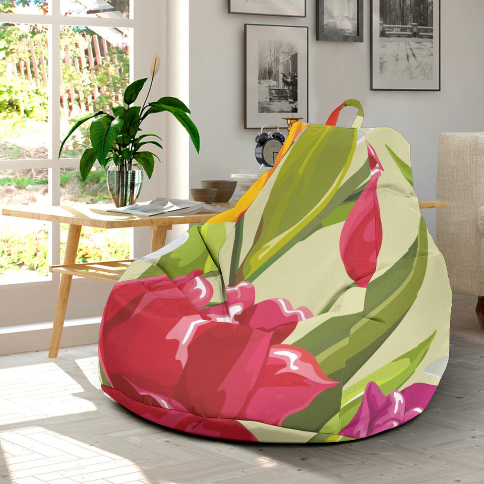 Colorful Tulip Pattern Bean Bag Cover