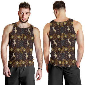 Kangaroo Aboriginal Theme Pattern  Men Tank Top