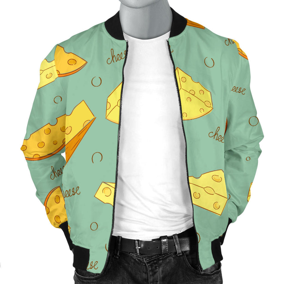 Cheese Pattern Background Men Bomber Jacket