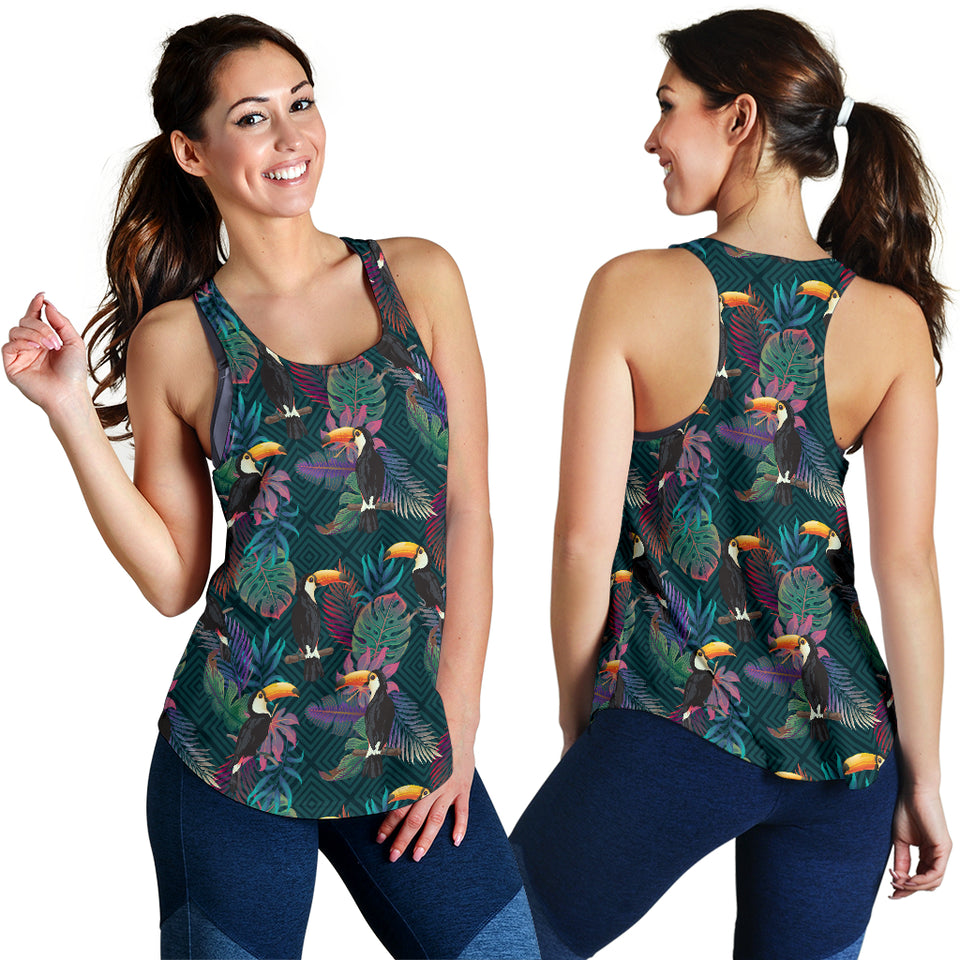 Toucan Pattern Women Racerback Tank Top