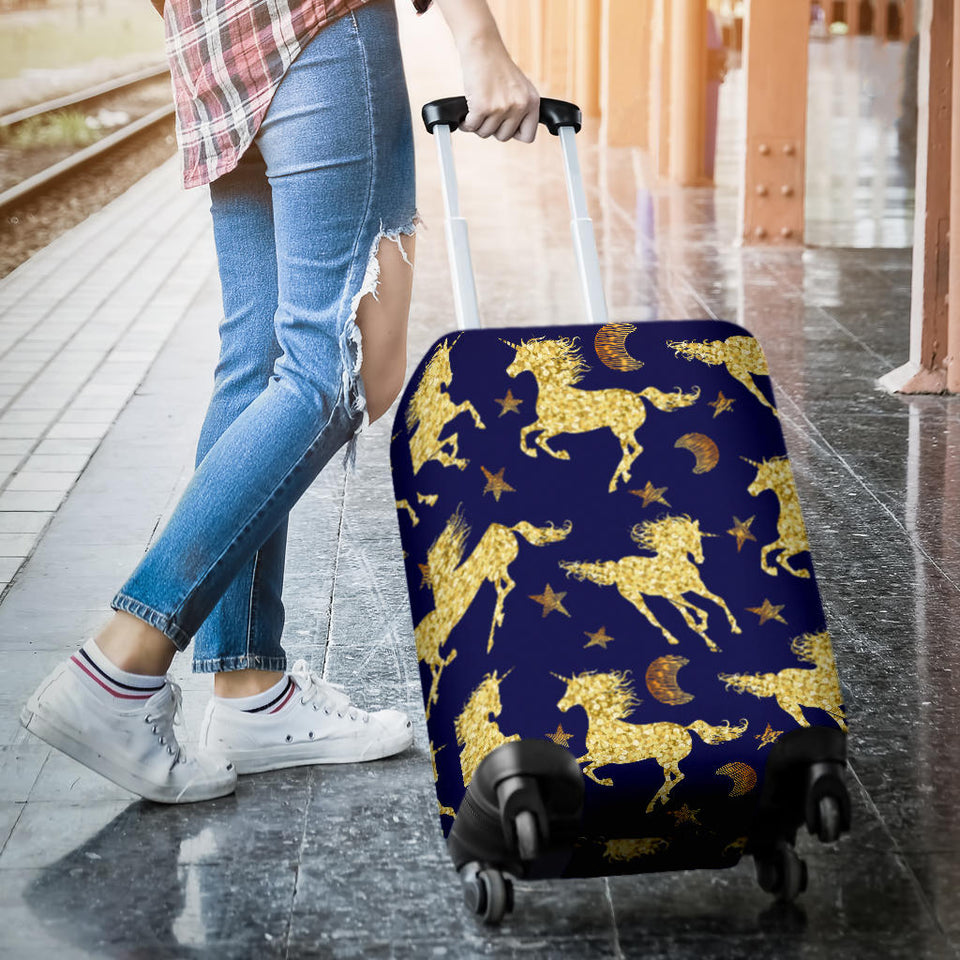 Unicorn Gold Pattern Luggage Covers