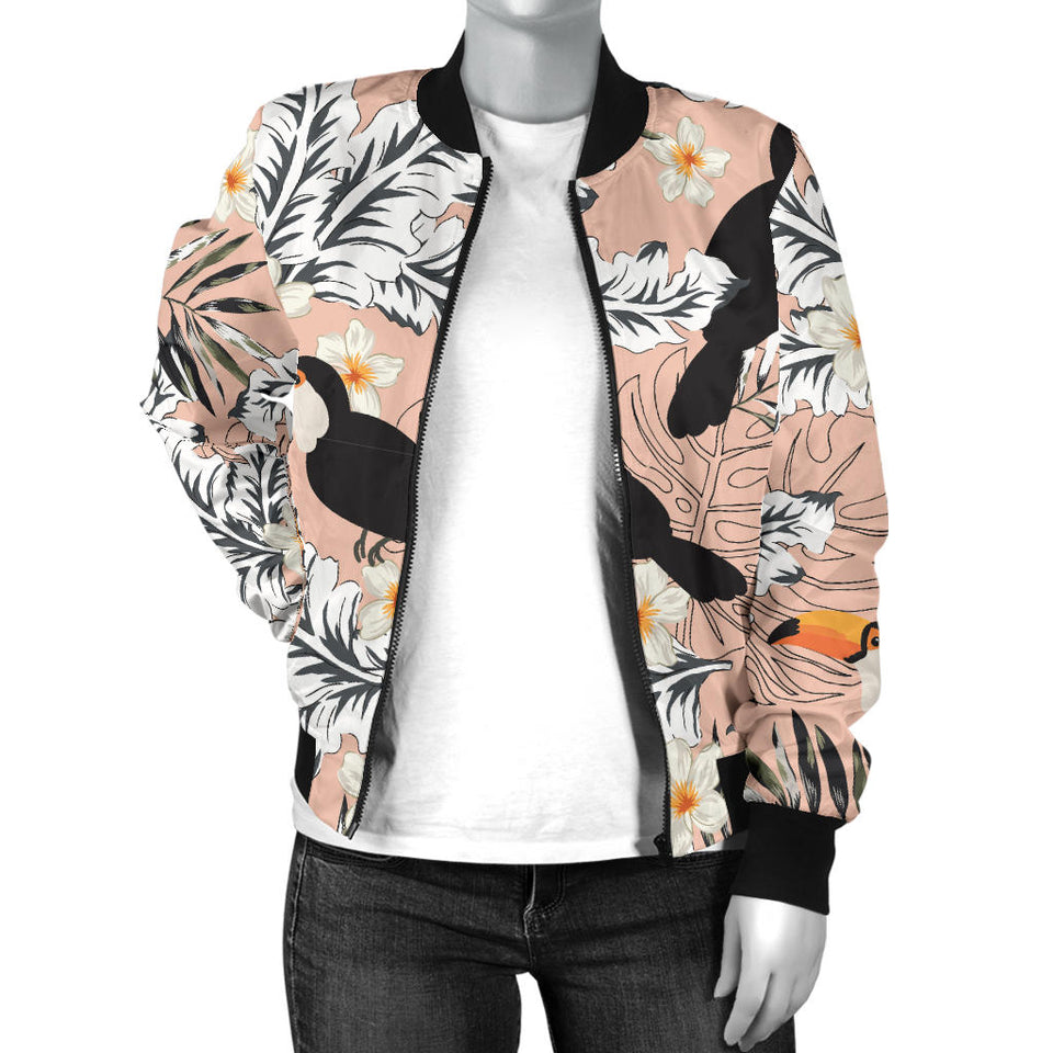 Toucan Theme Pattern Women Bomber Jacket