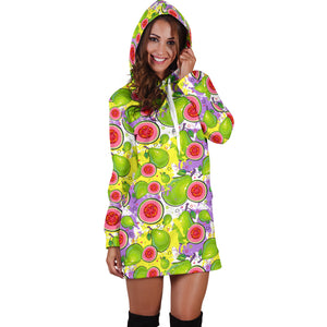 Guava Pattern Women Hoodie Dress