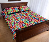 Rainbow Rectancular Pattern Quilt Bed Set