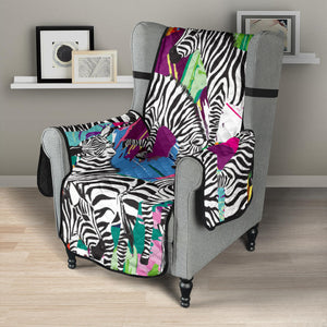 Zebra Colorful Pattern Chair Cover Protector