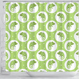 Chameleon Lizard Circle Pattern Shower Curtain Fulfilled In US
