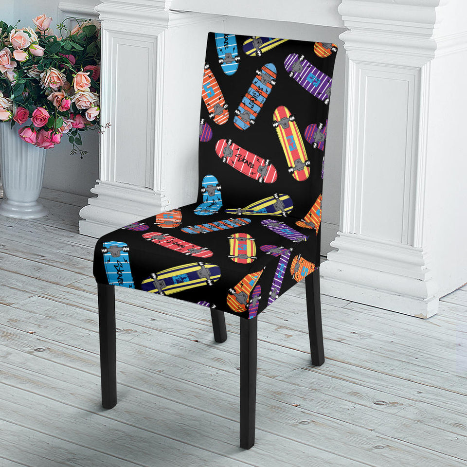 Skate Board Pattern Print Design 04 Dining Chair Slipcover
