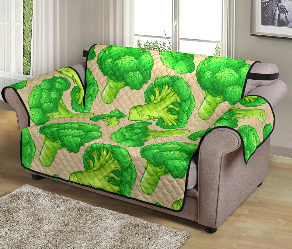 Broccoli Pattern Pink background Loveseat Couch Cover Protector