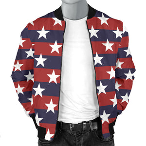 USA Star Pattern Background Men Bomber Jacket