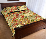 Pizza Pattern Background Quilt Bed Set