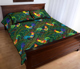 Rooster Chicken Pattern Theme Quilt Bed Set