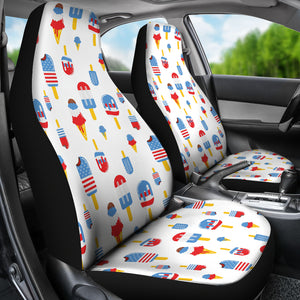 Ice Cream USA Theme Pattern Universal Fit Car Seat Covers