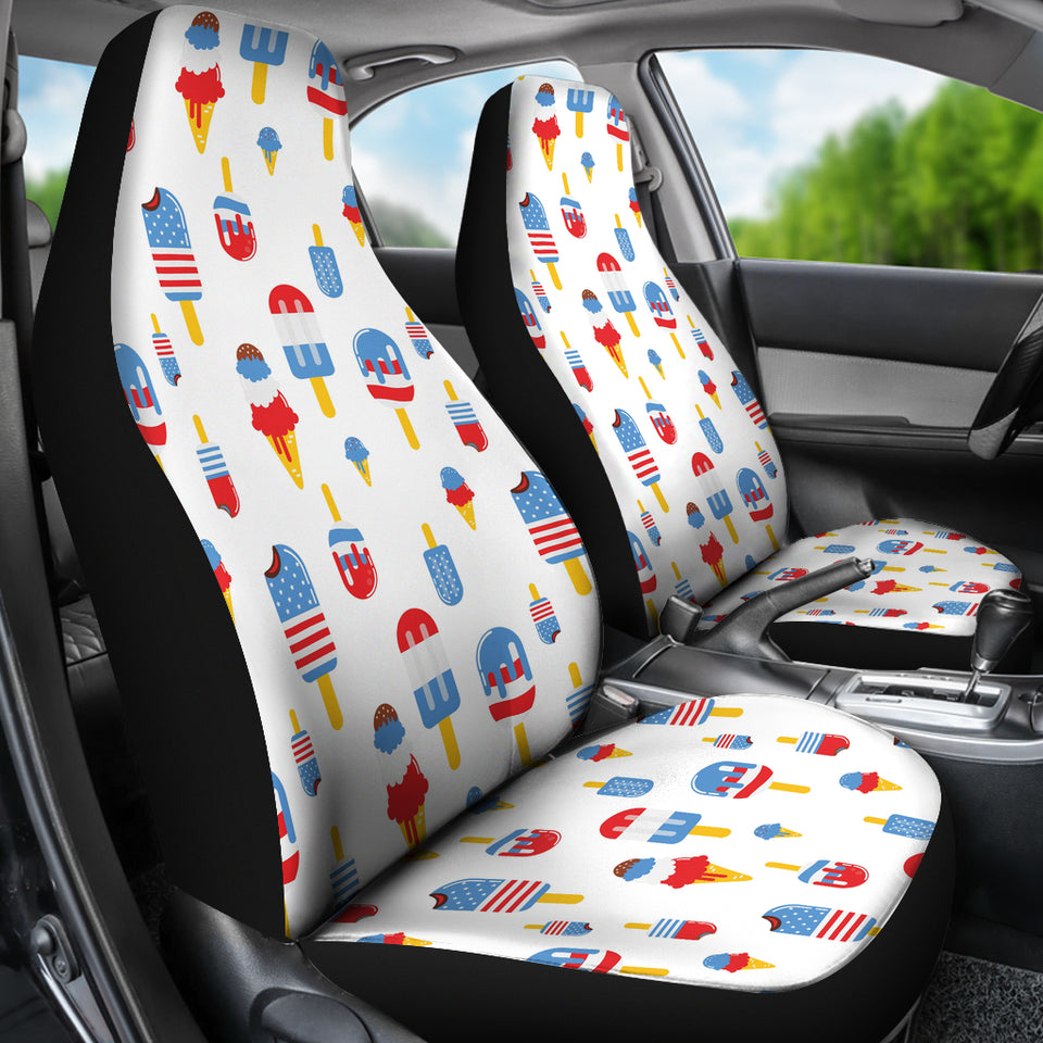 Ice Cream USA Theme Pattern Universal Fit Car Seat Covers