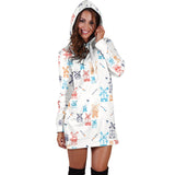 Hand Drawn Windmill Pattern Women Hoodie Dress