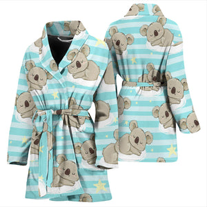 Sleep Koala Pattern Women Bathrobe