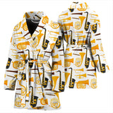 Saxophone Theme Pattern Women Bathrobe