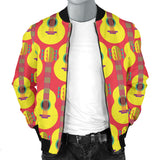 Classic Guitar Theme Pattern Men Bomber Jacket