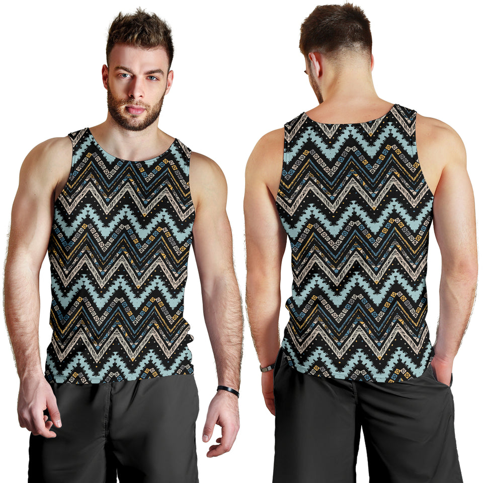 Zigzag Chevron African Afro Dashiki Adinkra Kente Men Tank Top