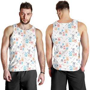 Hand Drawn Windmill Pattern Men Tank Top