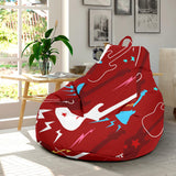 Electical Guitar Red Pattern Bean Bag Cover