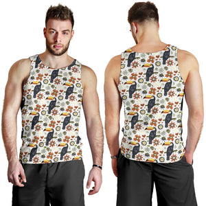 Toucan Flower Pattern Men Tank Top