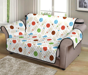 Bowling Ball and Pin Pattern Loveseat Couch Cover Protector