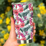 Pink Parrot Heliconia Pattern Tumbler