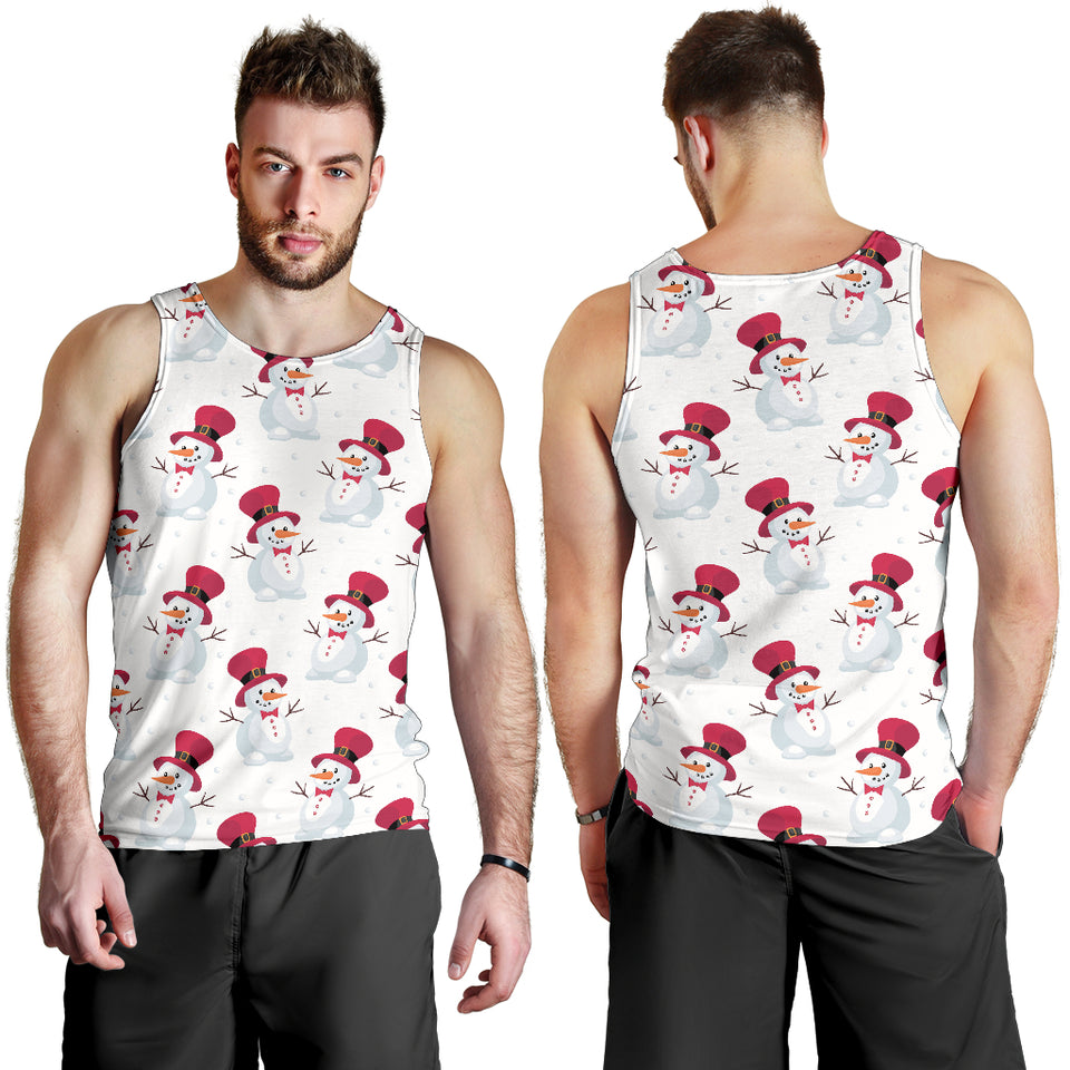 Cute Snowman Pattern Men Tank Top