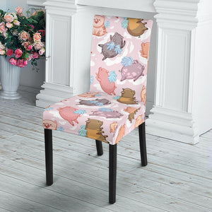 Pig Pattern Print Design 02 Dining Chair Slipcover