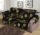 Gold Japanese Theme Pattern Sofa Cover Protector