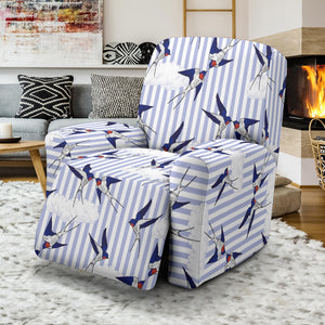Swallow Pattern Print Design 03 Recliner Chair Slipcover