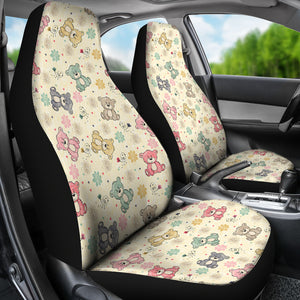 Teddy Bear Pattern Print Design 05 Universal Fit Car Seat Covers
