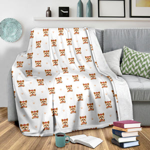 Yorkshire Terrier Pattern Print Design 03 Premium Blanket