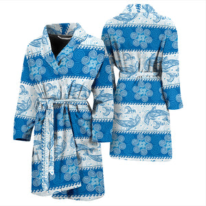 Dolphin Tribal Pattern Men Bathrobe