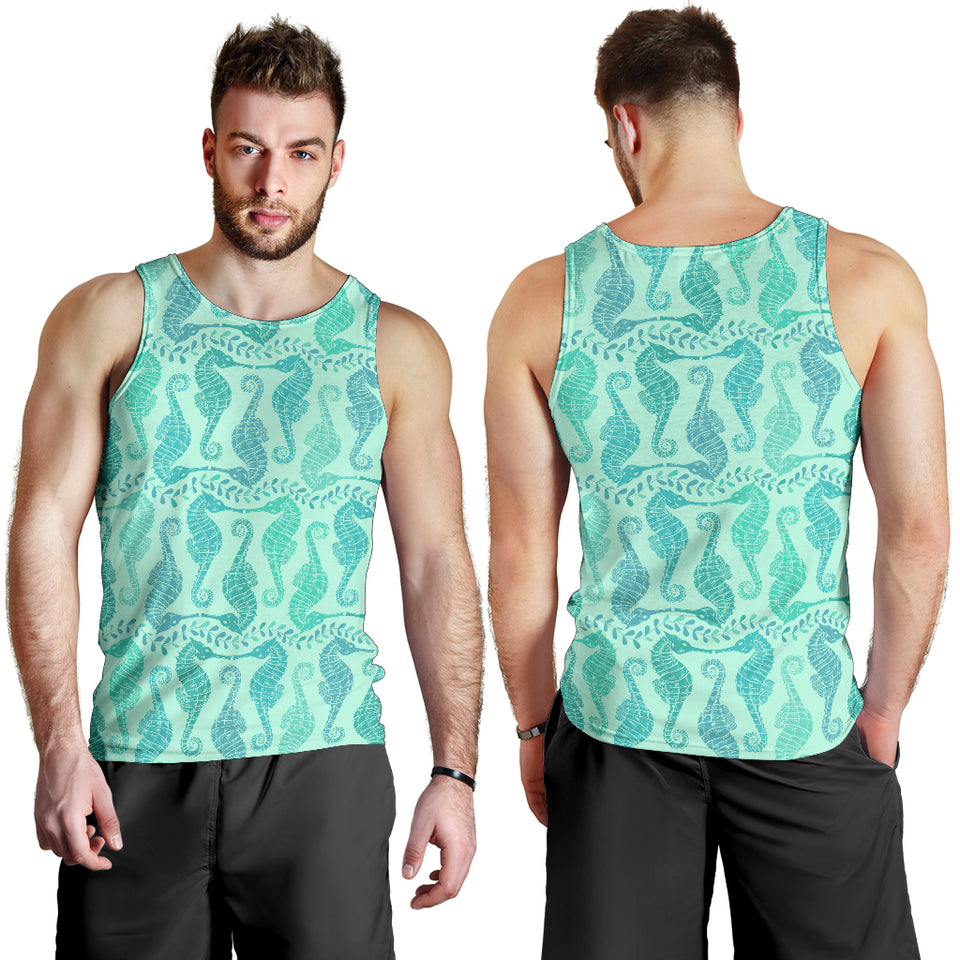 Seahorse Green Pattern Men Tank Top