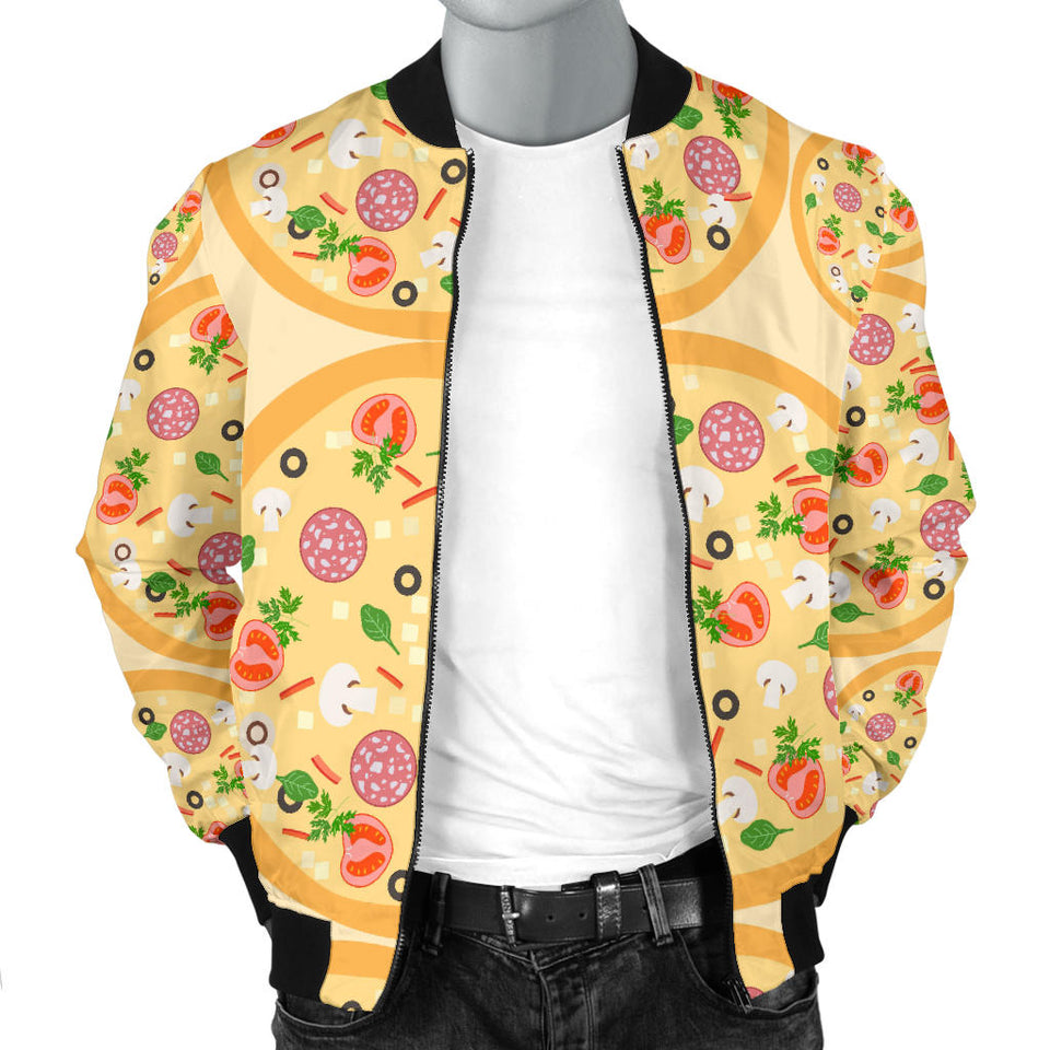 Pizza Theme Pattern Men Bomber Jacket