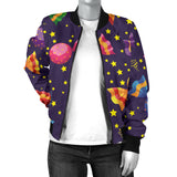 Candy Star Pattern Women Bomber Jacket