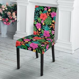 Hibiscus Pattern Print Design 01 Dining Chair Slipcover