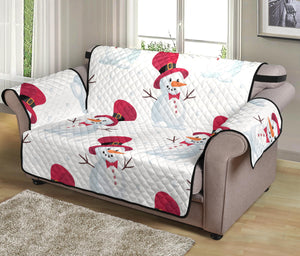 Cute Snowman Pattern Loveseat Couch Cover Protector