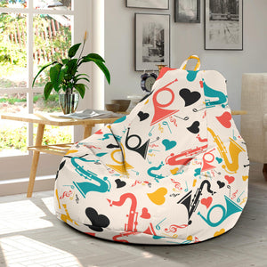 Saxophone Pattern Background Bean Bag Cover