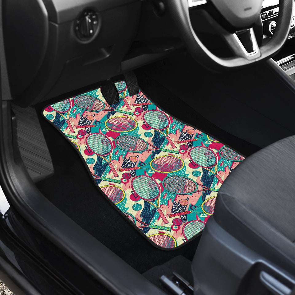 Tennis Pattern Print Design 01 Front and Back Car Mats