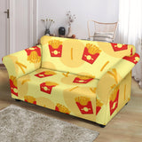 French Fries Pattern Background Loveseat Couch Slipcover