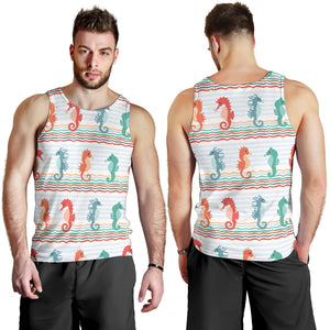 Seahorse Pattern Theme Men Tank Top