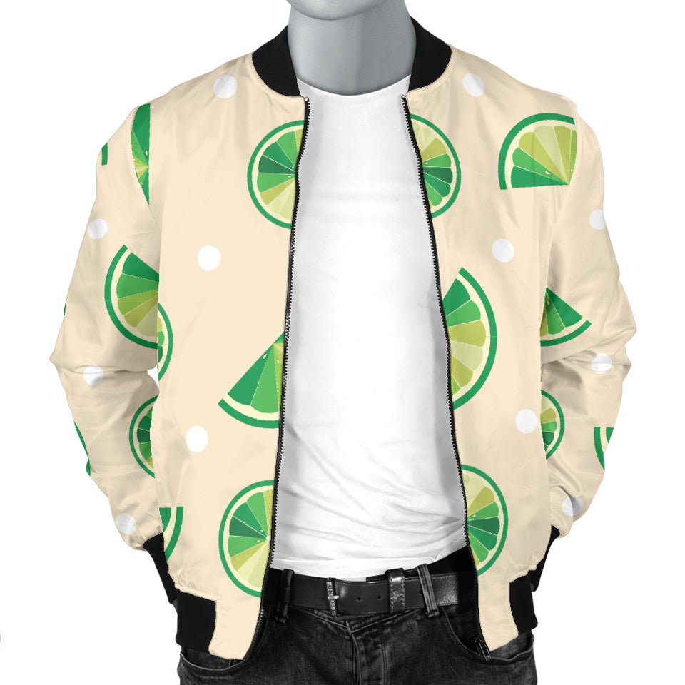 Lime Pattern Men Bomber Jacket