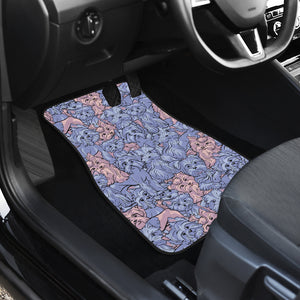 Yorkshire Terrier Pattern Print Design 02 Front and Back Car Mats