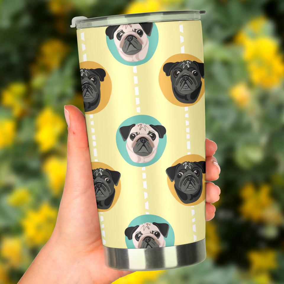 Pug Head Pattern Tumbler